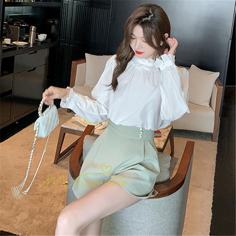 シャツ・ブラウス | ブラウス レディース きれいめ 40代 春秋 上品 無地 ブラウス 長袖 ゆったり オシャレ 韓国風 通勤 着痩せ フェミニン 30代 大人 カジュアル レース付き 50代