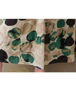 マキシ | Aラインワンピース レディース フリーサイズ 着痩せ プリント 5分袖 クルーネック 麻 綿 リネン 体型カバー ゆったり 薄手 サマーワンピース 夏コーデ