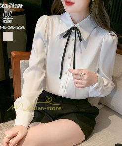 シャツ・ブラウス | ブラウス レディース きれいめ 40代 春夏秋新作 オシャレブラウス リボンネック 長袖トップス 大人 通勤OL 韓国ファッション ゆったり 50代 通学 シャツ30代