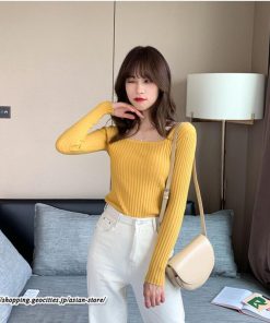 ニット・セーター | 秋 冬 ニット セーター 長袖 スクエアネック レディース トップス 無地 洗えるニット お洒落 シンプル 通勤 OL 上品 可愛い リブ きれいめ トレンド かわいい