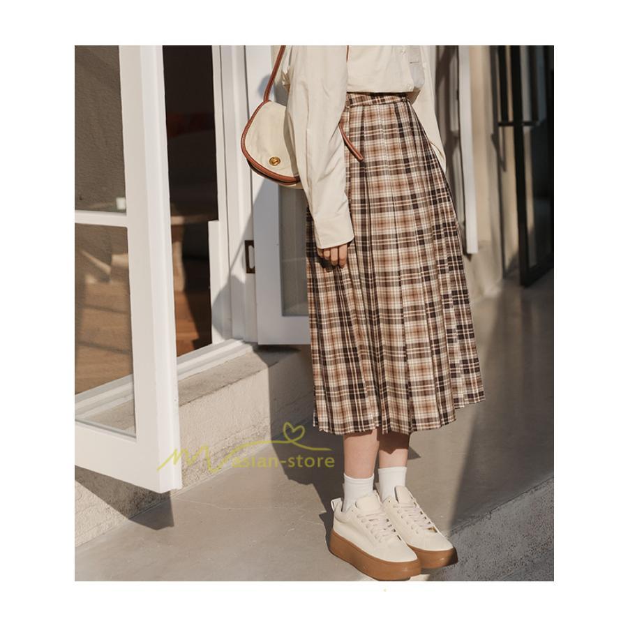 スカート | レディース プリーツマキシロング丈 ロングウエストゴム 大人 20代 30代 40代 OL カジュアル チェック柄 ママ 通勤通学 母