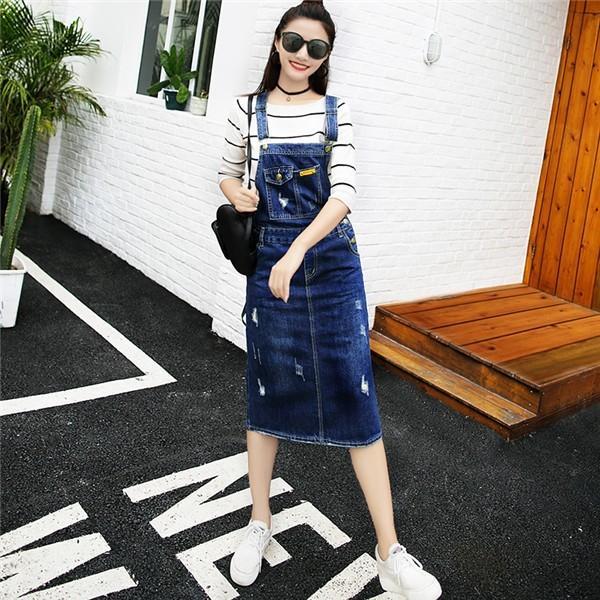 オーバーオール サロペット | 即日発送 ジャンパースカート サロペット デニムスカート ワンピース レディース サロペットスカート オーバーオール ロング丈 Denim ボトムス キュート