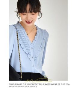 シャツ・ブラウス | ブラウス シャツ レディース 40代 上品 ブラウス きれいめ 通勤 OL ビジネス ゆったり トップス Vネック フリル 高級感 冬服 秋服 上品 春服 エレガント