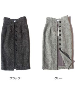 タイトスカート | ツイード スカート レディース 秋冬 ハイウエスト ひざ丈 ミモレ丈