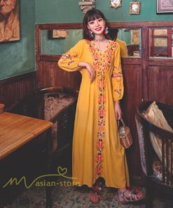 マキシ | ワンピース レディース 40代 春秋 キレイめ マキシ丈ワンピース 綿麻 リネンワンピ Vネック 刺繍 リボン付き アウター カジュアル 着痩せ ルームウェア デート