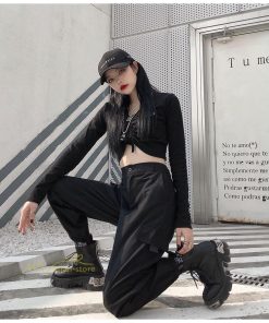 その他 | カーゴパンツ レディース ボトムス ストレート スリム ストレッチ ウエストゴム 着痩せ 格好いい お出かけ カジュアル 着回し ヒップホップ アウトドア シンプル