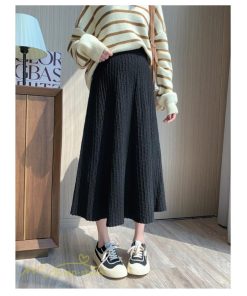 スカート | マタニティ秋 冬 コーデ マタニティウェア レディース Aライン ニット 2022新作 ゆったり カジュアル 大きいサイズ チェック ウエスト調整