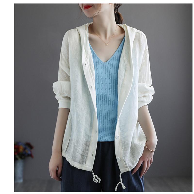 カーディガン | レディース 無地 UVカットー ライトアウター 秋コーデ 40代50代 きれいめ カジュアル フード付き エレガント 大きいサイズ 20代30代 麻混 秋服