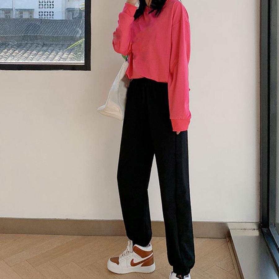 サルエルパンツ | ロングパンツ カジュアル 無地 ウエストゴム ヨガウェアパンツ レディース 韓国 スウエットパンツ