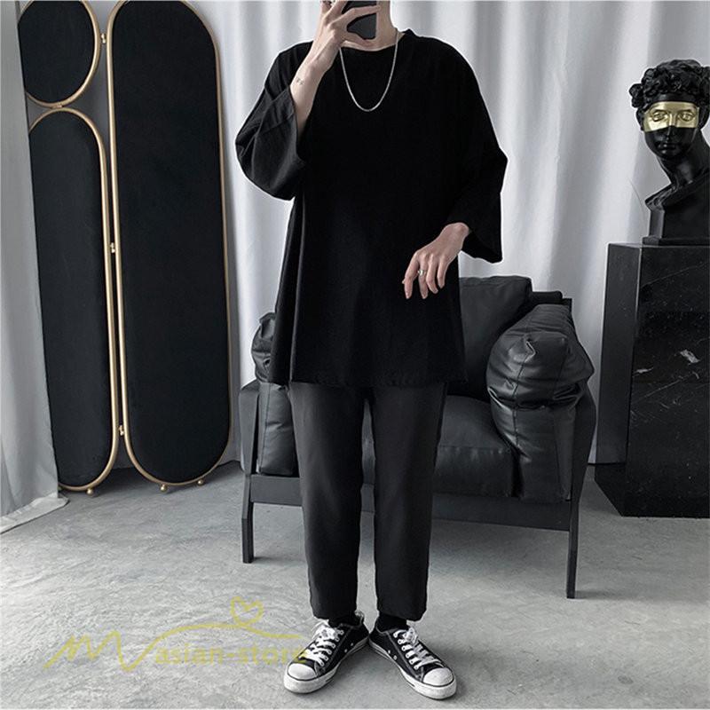 Tシャツ | メンズ 無地 大きいサイズ カットソー 上品 7分袖 サマートップス ゆったり 日常感 メンズスタイル シンプル 体型カバー カッコウイイ