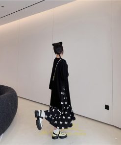 マキシ | ドッキングワンピース 秋 レディース 長袖ワンピース ロングワンピース 切り替えワンピース フェイク Aラインワンピース お呼ばれワンピース レイヤード風