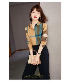 シャツ・ブラウス | ブラウス レディース 長袖 50代 チェック柄 シャツ コットン トップス きれい 40代 30代 20代 カジュアル 通勤 お出かけ 食事会 お出かけ 女子会 デート