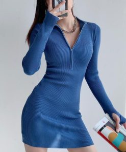 ワンピース | ニットタイト 長袖指穴 韓国