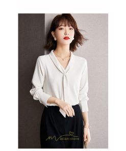 シャツ・ブラウス | ブラウス レディース 長袖 秋冬 オフィス フォーマル スーツ インナー 白 シフォン 大きいサイズ ビジネス 20代 通勤 40代 体型カバー 30代 秋服