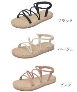 サンダル | レディースシューズ ミュール ビーチゴム仕様 ぺたんこ 歩きやすい