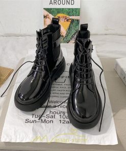 ショートブーツ | ブーツ レディース レースアップブーツ 履きやすい 卒業式 袴ブーツ 送料無料 スムース つやあり 美脚 編み上げ ブラック 黒 つや消し