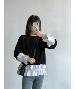 ｔシャツ・カットソー | トレーナー Tシャツ 長袖 レディース カジュアル レイヤード カットソー シャツ 異素材 切り替え トップス Tシャツ 重ね着 20代 ゆったり 秋物 50代 30代