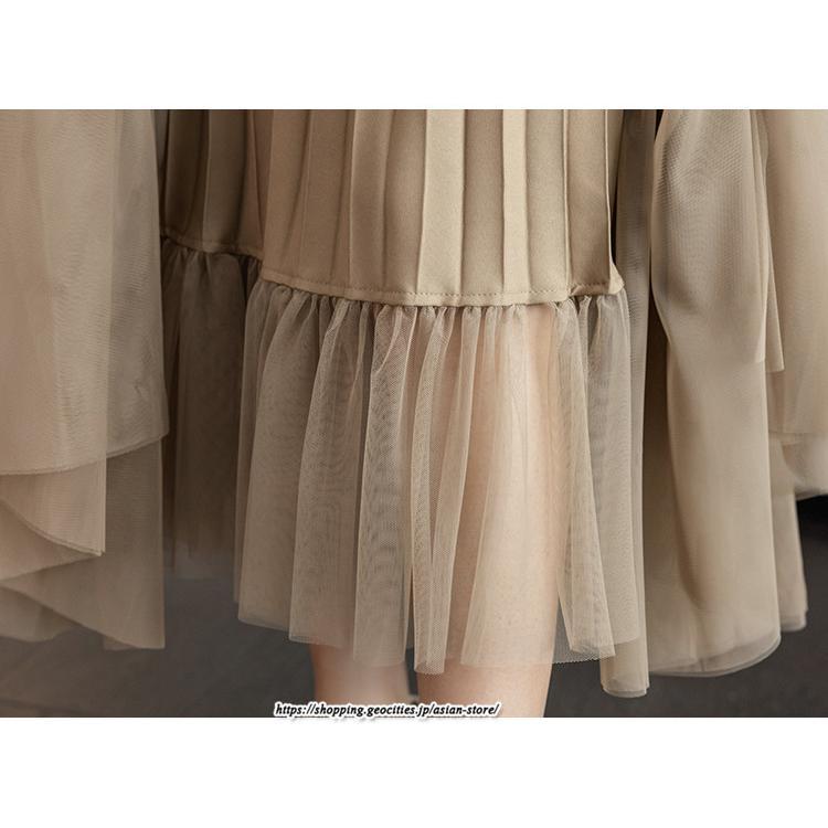 スカート | ロングティアードAラインレディース フレアハイウエスト 秋冬 無地 20代30代40代50代 オシャレ ゆったり