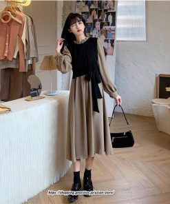 マキシ | ワンピース レディース おしゃれ ロングワンピ 40代 50代 膝丈ワンピース 秋服 大人可愛い 韓国風 着痩せ 通勤