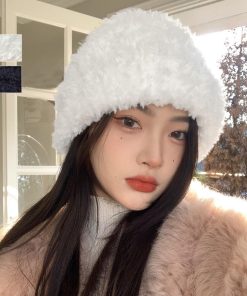 ニット帽 | ふわふわニット帽子 レディース 冬 2色