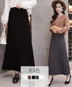 スカート | 短納期プリーツニットプリーツニットマキシニット ハイウェスト ロングAライン シンプル キレイめ 大人 無地