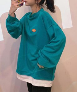 Tシャツ・カットソー | 重ね着風スウェットトレーナー 韓国風