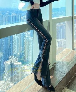 チノ・テーパード・ジョガー・スキニーパン | ブーツカット デニムパンツ レディース フレア ロング丈 カットオフ ストレッチ ハイウェスト コーデ ジーンズ 20代30代40代 スリット 脚長 美脚パンツ 新作