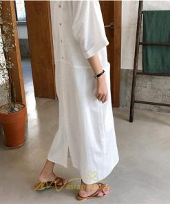 マキシ | ワンピース レディース 夏ワンピース 綿麻 五分袖 体型カバー 着痩せ 韓国風 30代 40代 50代 Vネック 通勤 OL デート キレイめ 新作 2022 お出かけ おしゃれ