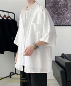 シャツ | 半袖 着痩せ 日常 おしゃれ カジュアル 韓国風 無地 新作 2021 夏コーデ ライトアウター ポケット 通勤通学 トップス ワイドゆったり 人気 上品