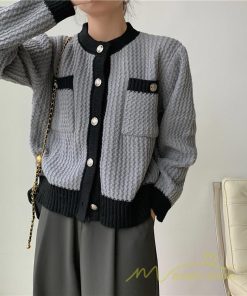 カーディガン | 2022秋冬ニットショート丈 レディース フロントボタン 羽織り ポケット アウター ニット セーター 大人 20代40代 やさしい 通学通勤 長袖