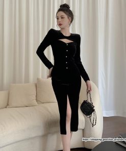 ワンピース | ワンピースタイトワンピース長袖 上品 セクシー高級感 タイトヒップアップ タイト スリム 美ライン シルエット お呼ばれ エレガント