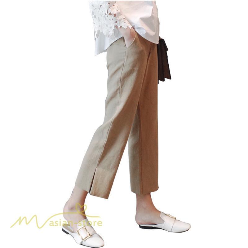ワイドパンツ | パンツ レディース ロング丈 コットン 麻混 カジュアル 無地 40代 50代 リネン 夏 秋 カジュアル ロングパンツ 大きいサイズ 30代 20代 3色 上品