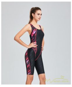 送料無料セール | 水着 レディース 体型カバー スポーツ スイムウェア フィットネス 水着 袖なし パット付き ワンピース水着 ひざ丈 防水速乾性 練習用 水泳 スイミング 女性