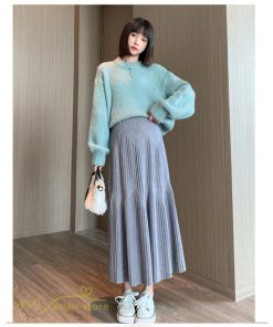 スカート | マタニティレディース 着痩せ リブニット 無地 マタニティウェア ウエスト調整 産前 産後 妊婦着 ハイウエスト 妊婦服 カジュアル Aライン