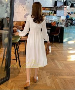 マキシ | ワンピース レディース ゆったり 長袖 オシャレ 呼ばれ 韓国風 二次会 同窓会 通勤 ロング丈 新春 ロング 着痩せ エレガント きれいめ 20代30代40代 体型カバー