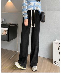 ワイドパンツ | パンツ レディース 秋 冬 新作 カジュアルパンツ 無地 ロングパンツ ポケット コーデュロイパンツ 秋冬コーデ ウエストゴム スウェットパンツ