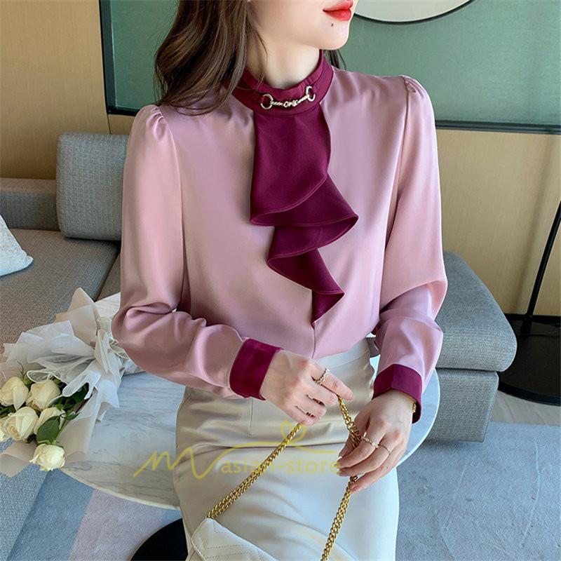 シャツ・ブラウス | ブラウス レディース 長袖 ブラウスシャツ ボウタイ フォーマル チュニック 大人 春 夏 春夏 フォーマル スーツ トップス 20代 30代 2022作 OL 高級感 母 ママ