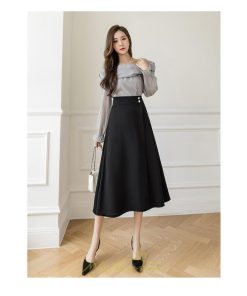 スカート | ボトムス ロング丈 ミモレ丈 Aライン 楽 大人 きれいめ 20代 30代 40代 通勤 上品 ビジネス オフィス 高見え 冬 2022新作 着痩せ 脚長効果 秋