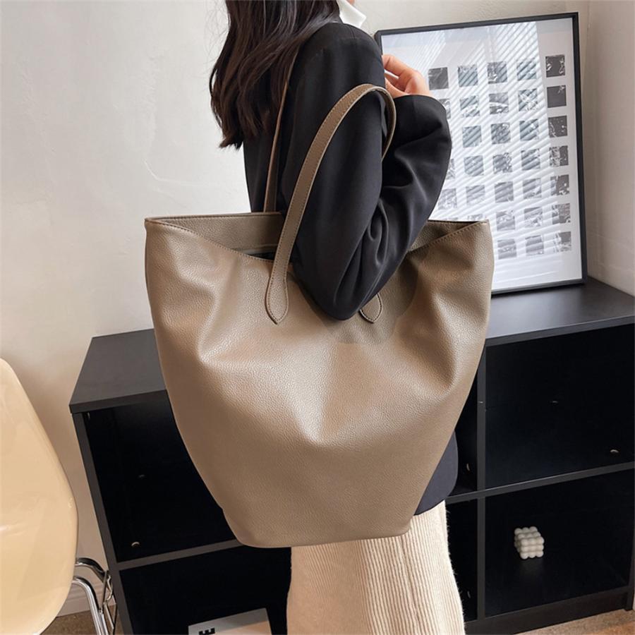 トートバッグ | PUレザー大容量 レトロ