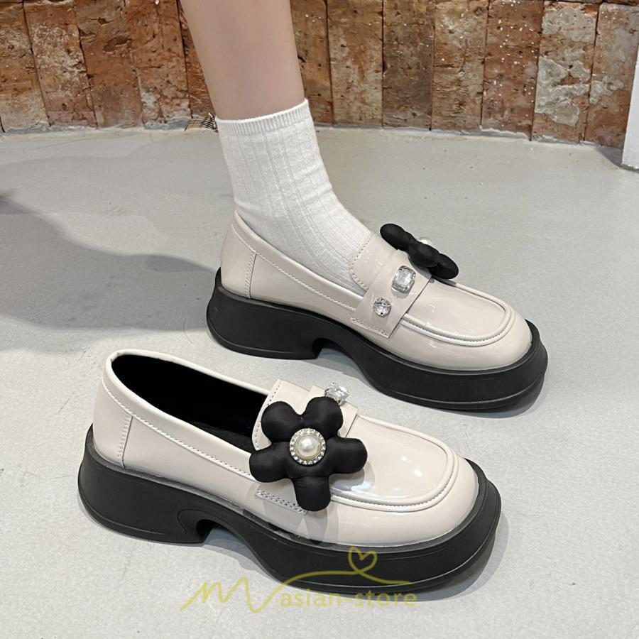 ローファー | 学生 女子 レディース 通学 通勤 学生靴 学校 軽量 花飾り 可愛い 上品 キレイめ 疲れにくい 痛くない 送料無料 フォーマル コンフォート