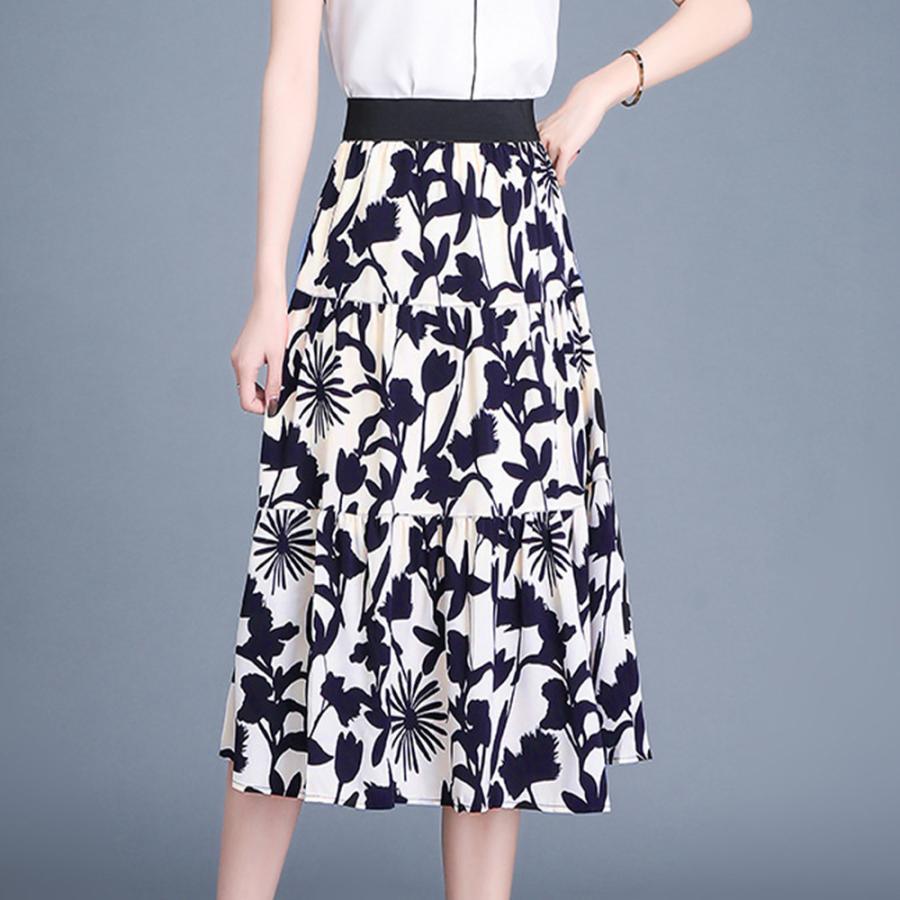 フレアスカート | ミモレ丈スカート サラリ Aライン 花柄