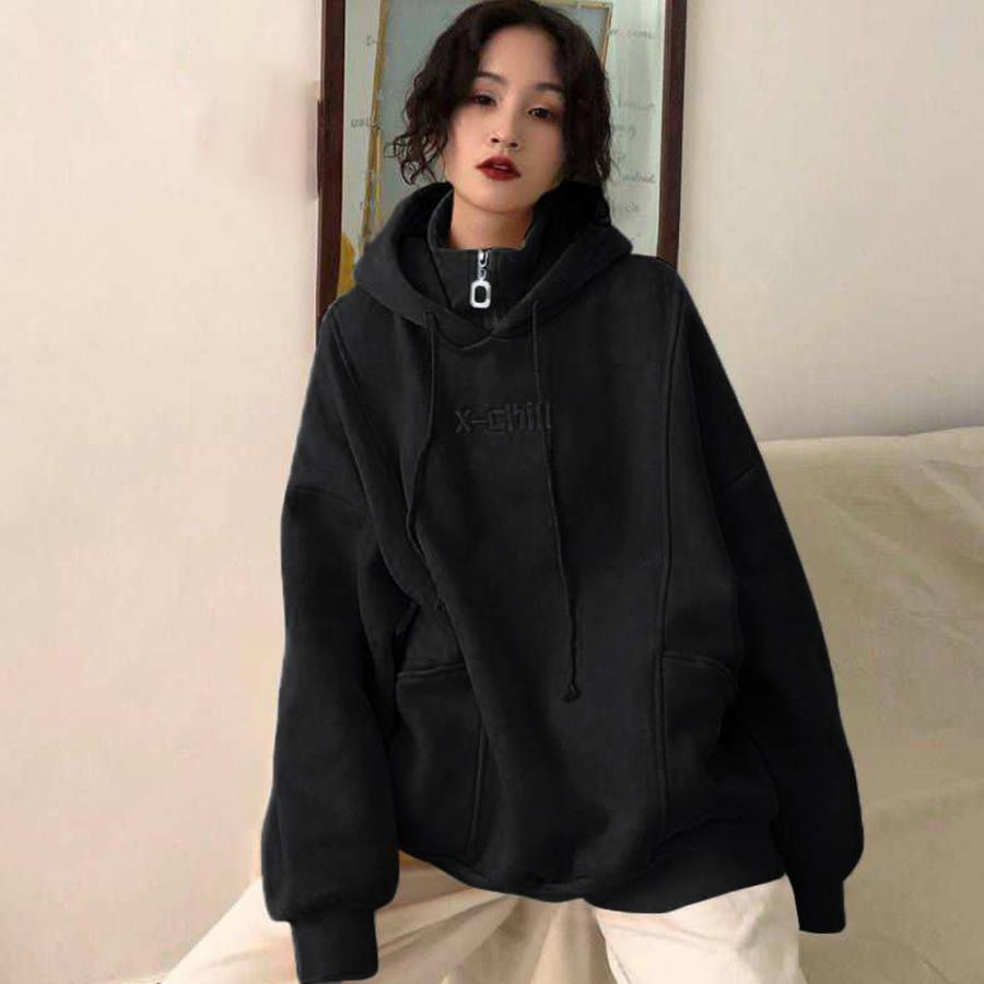 パーカ | 体型カバー オーバーサイズ レディース ロゴ フード付きパーカー トップス 裏起毛 トレーナー ロング丈 カジュアル