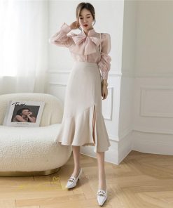 スカート | マーメイドボトムス レディース きれいめ 春 夏 無地 オフィス おしゃれ ミモレ丈 フォーマル 通勤 韓国風 ハイウエスト スリット エレガント 40代