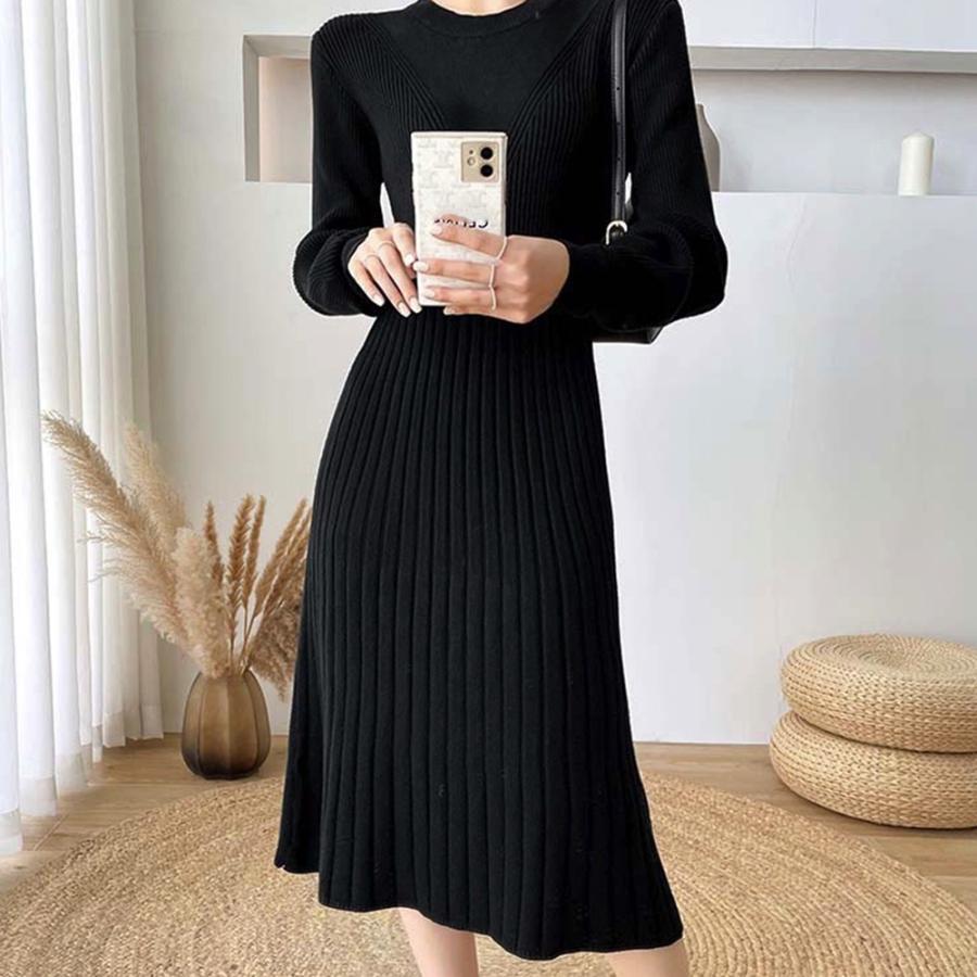 ワンピース | リブニット レディース 秋冬