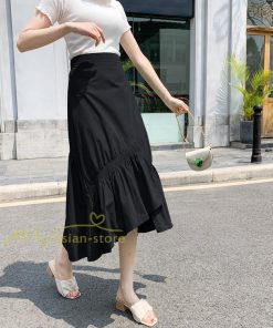 スカート | ボトムス レディース きれいめ 40代 30代 春秋 ロング丈 綿おしゃれ カジュアル 無地 通勤 OL 韓国風 通学 不規則 お出かけ 夏物 上品 着痩せ