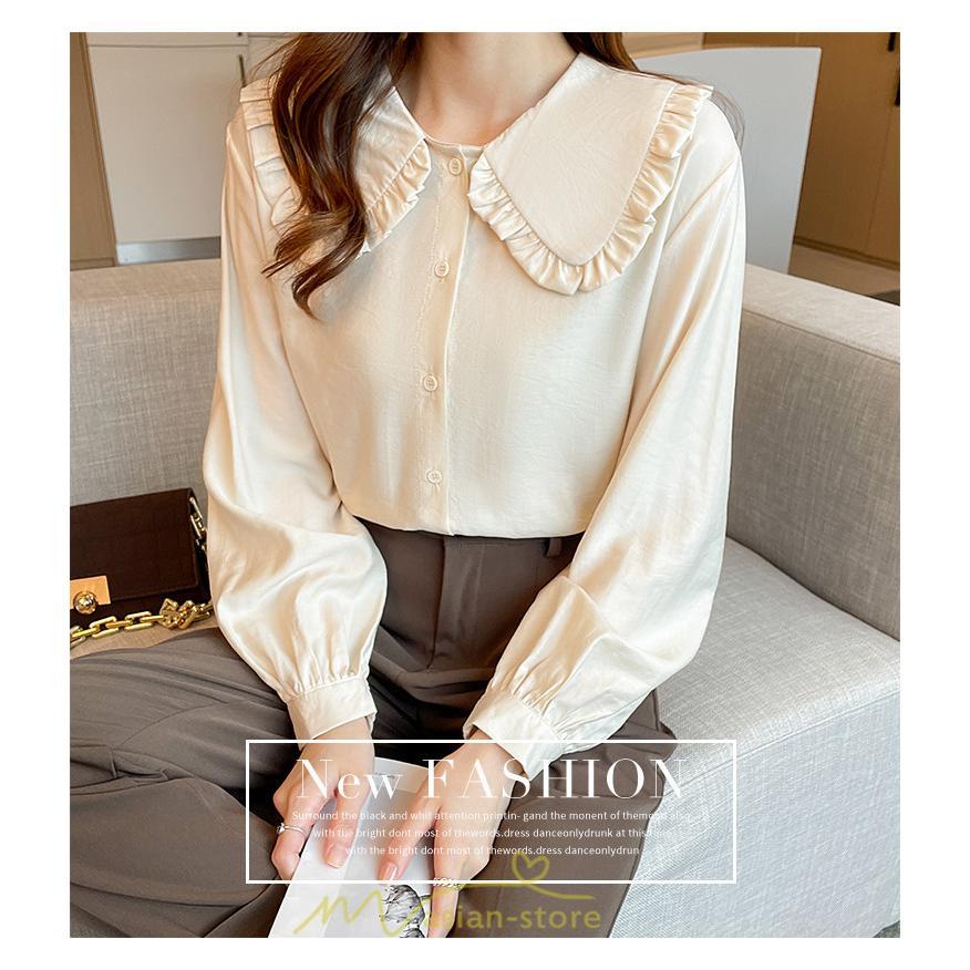 シャツ・ブラウス | ブラウス レディース 長袖 50代 白 シャツ ゆったり トップス きれいめ フォーマル ベージュ 通勤 通学 オフィス 40代 OL 上品 30代 フェミニン 20代
