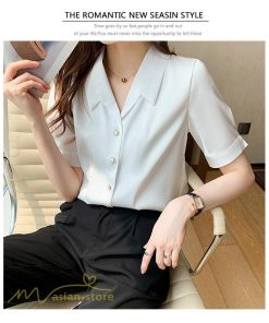 シャツ・ブラウス | シャツ Tシャツ ブラウス レディース 無地 半袖 春 夏 トップス 秋 Vネック フォーマル オフィス 可愛い おしゃれ カジュアル サマー トップス 秋 半袖シャツ