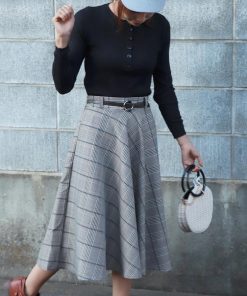 ひざ丈スカート | レディース 膝丈 ベルト付き フレアスカート スカート Aライン スカート ハイウエスト