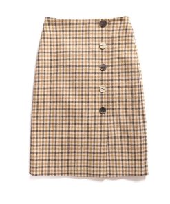 ひざ丈スカート | ハイウエスト ペンシルスカート 膝丈 チェック柄 スカート 秋冬 ミディアム丈 レディース タイトスカート