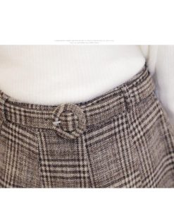 在庫ある | 短納期フレアスカートAラインスカート ミニ丈スカート ハイウエスト 体型カバー 裏地付き ウエストベルト付き チェックスカート 可愛い ラシャスカート 通学通勤